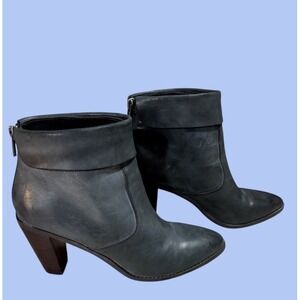 Lucky Brand‎ New Nycott Black Folded Leather Ankle Bootie Sz 10
